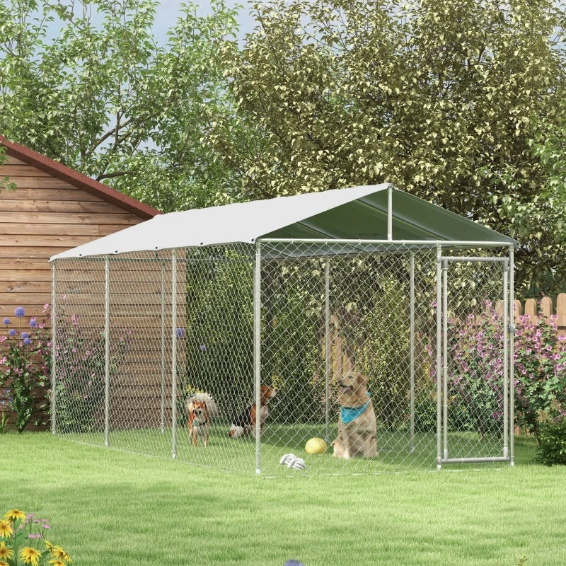 20' x 7.5' x 7.5' Large Dog House Kennel Pen with Canopy Shade