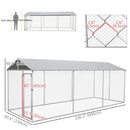 20' x 7.5' x 7.5' Large Dog House Kennel Pen with Canopy Shade