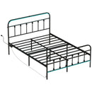 Beds, Luma Full Size Metal Platform Bedframe with LED Lights, Charging Station and Underbed Storage - Black (Copy) - Seasonal Overstock