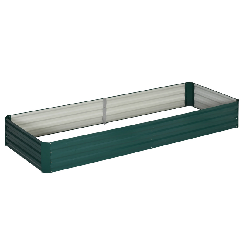 8' x 3' Raised Garden Bed Planter Box Galvanized Steel 12in Deep - Green