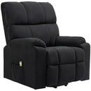 Lift Chairs, Benson Springs Lift Assist Recliner Chair with Remote - Black Microfibre - Seasonal Overstock