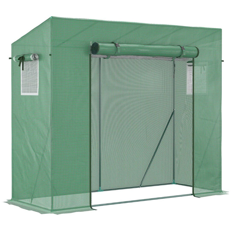 6.6' x 2.5' x 5.5' Portable Walk-In Greenhouse Hot House for Patio or Balcony - Green