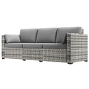 Patio Furniture, Manchester Creek Outdoor Patio Rattan Sofa - Grey & Grey - Seasonal Overstock