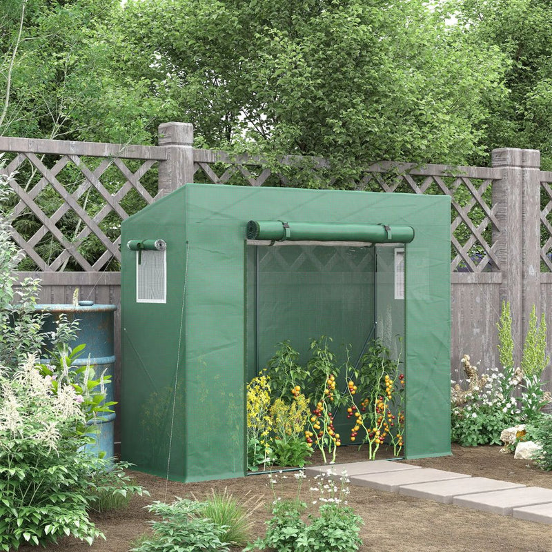 6.6' x 2.5' x 5.5' Portable Walk-In Greenhouse Hot House for Patio or Balcony - Green