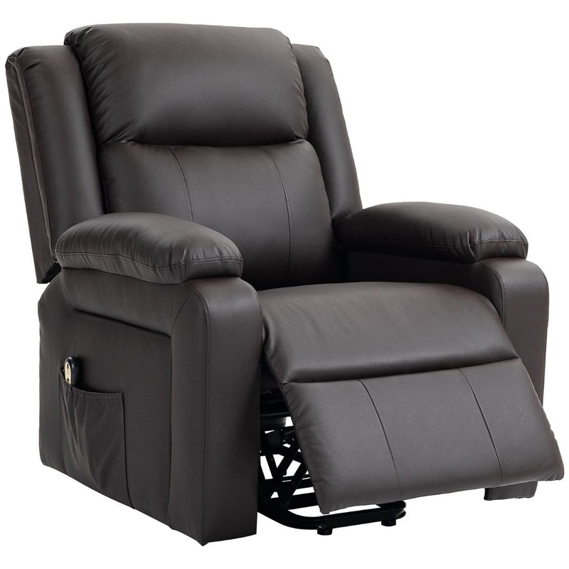 Luxharbor Lane Powered Lift Assist Recliner Chair with Remote Control - Brown Faux Leather