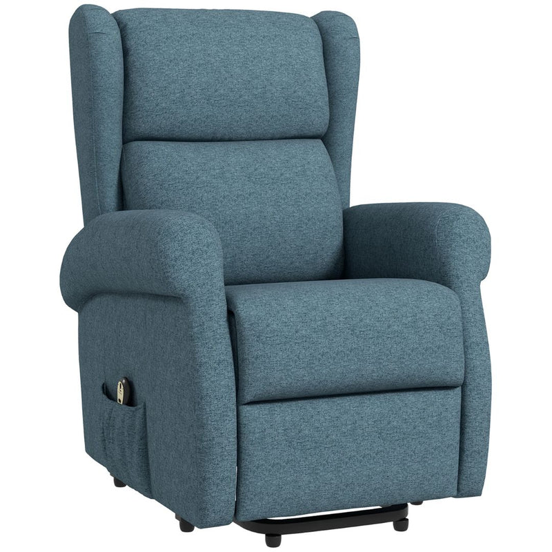 Sling River Wingback Lift Assist Recliner Chair with remote Control - Blue