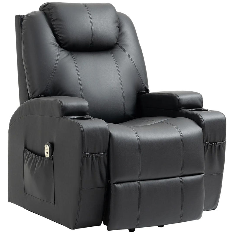 West Haven Power Lift Chair Recliner with Remote and Cup Holders - Black