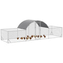 22' x 6' Walk-In Chicken Coop Pen with Rounded Top Walk-in and Low Profile Side Rooms