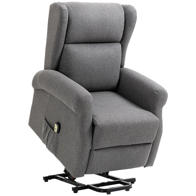 Sling River Wingback Lift Assist Recliner Chair with remote Control - Grey