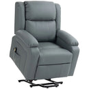 Lift Chairs, Luxharbor Lane Powered Lift Assist Recliner Chair with Remote Control - Grey Faux Leather - Seasonal Overstock