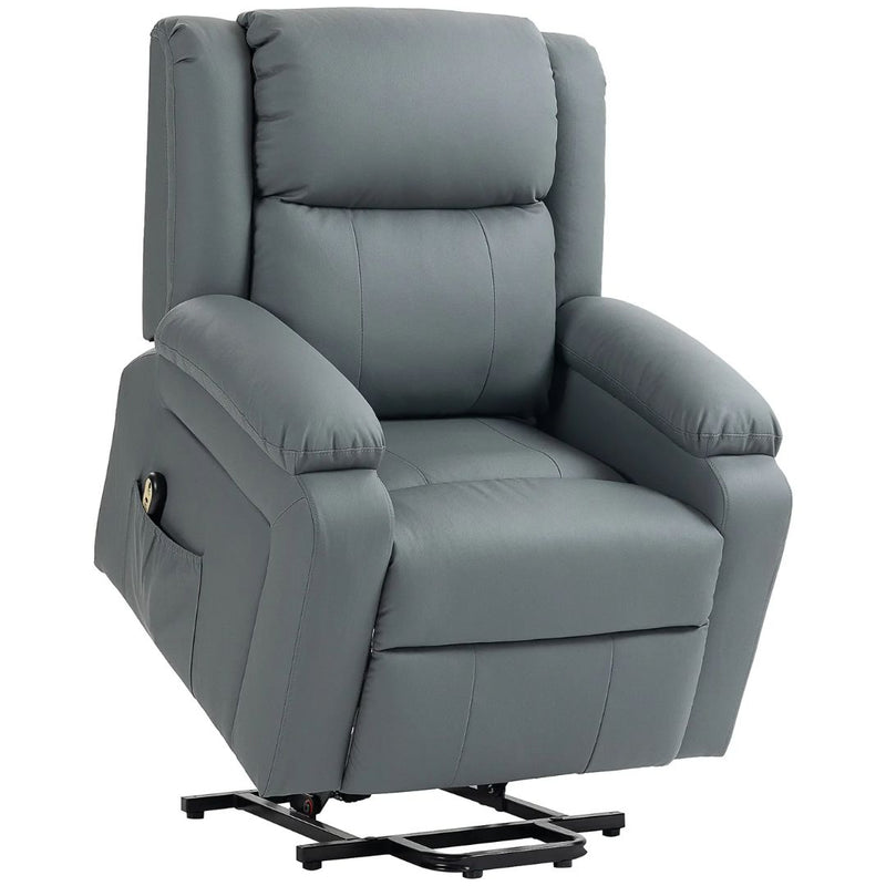 Luxharbor Lane Powered Lift Assist Recliner Chair with Remote Control - Grey Faux Leather