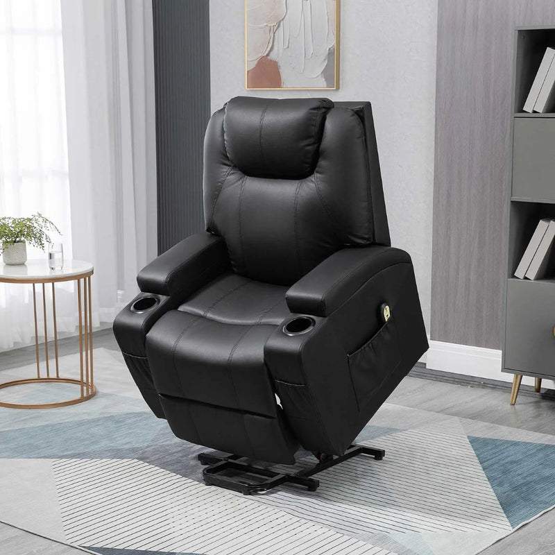 West Haven Power Lift Chair Recliner with Remote and Cup Holders - Black