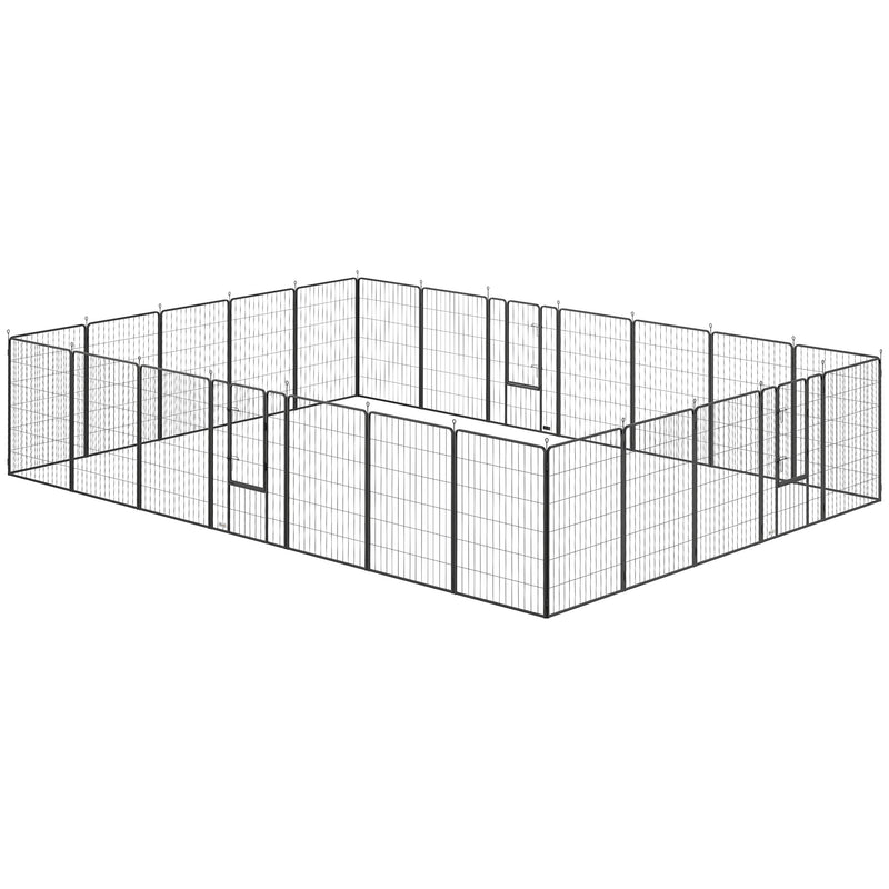 24-Panel Heavy Duty Dog Play Pen with 44.5" Wall Height for Small to Medium Dogs