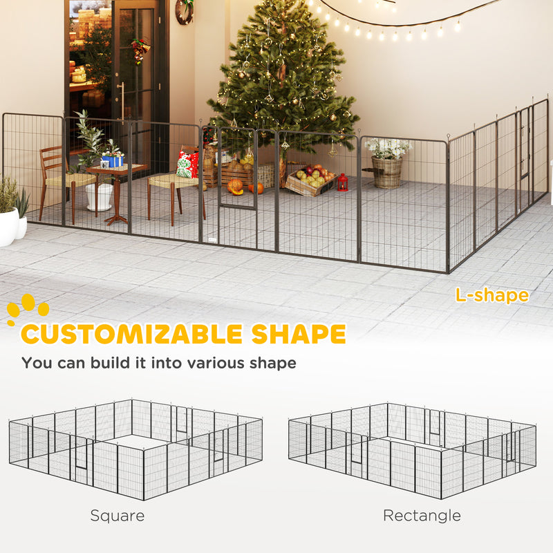 24-Panel Heavy Duty Dog Play Pen with 44.5" Wall Height for Small to Medium Dogs