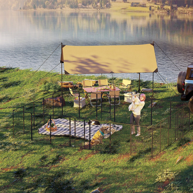 24-Panel Heavy Duty Dog Play Pen with 44.5" Wall Height for Small to Medium Dogs