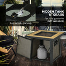 Gideon 28" x 28" 50,000 BTU Propane Fire Table with Cover - Brown