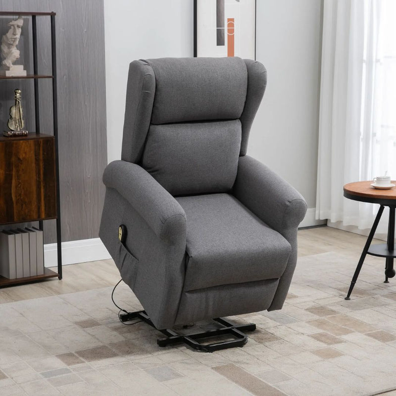 Sling River Wingback Lift Assist Recliner Chair with remote Control - Grey