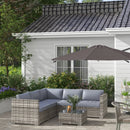 Manhattan Bay 4pc Outdoor Patio Corner Sectional Sofa with Table - Light Grey