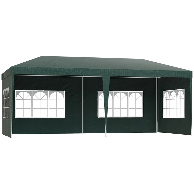 19' x 9.5' Portable Event Canopy Party Tent Outdoor Sun Shade with 4 Wall Panels - Green