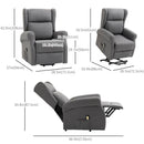 Lift Chairs, Sling River Wingback Lift Assist Recliner Chair with remote Control - Grey - Seasonal Overstock