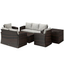 Patio Furniture, Cinder Valley 6pc Patio Set with Sofa, Loveseat, Chairs & Tables - Cream White - Seasonal Overstock