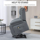 Lift Chairs, Luxharbor Lane Powered Lift Assist Recliner Chair with Remote Control - Grey Faux Leather - Seasonal Overstock