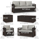 Patio Furniture, Cinder Valley 6pc Patio Set with Sofa, Loveseat, Chairs & Tables - Cream White - Seasonal Overstock