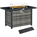 Genesis 50,000 BTU Propane Fire Table Mixed Grey Rattan with Glass Cover