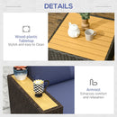 Patio Furniture, Chestnut Cove 6pc Modular Outdoor Patio Set Sectional Sofa - Blue - Seasonal Overstock