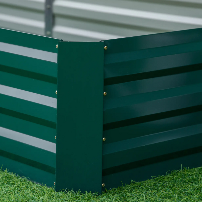 8' x 3' Raised Garden Bed Planter Box Galvanized Steel 12in Deep - Green