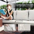 Patio Furniture, Cinder Valley 6pc Patio Set with Sofa, Loveseat, Chairs & Tables - Cream White - Seasonal Overstock