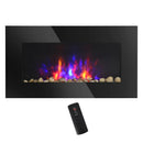 Fireplaces, 29" Wall Mounted Electric Fireplace with 7 Colours and 1500W Heater - Seasonal Overstock