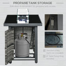 Genesis 50,000 BTU Propane Fire Table Mixed Grey Rattan with Glass Cover