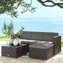 Patio Furniture, Sola Vina 3pc Outdoor Patio Sofa and Ottoman Set with Table - Grey - Seasonal Overstock