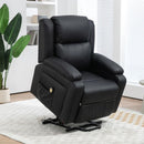 Lift Chairs, Luxharbor Lane Powered Lift Assist Recliner Chair with Remote Control - Black Faux Leather - Seasonal Overstock
