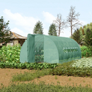20' x 10' Walk-In Plastic Cover Garden Greenhouse, Round Top, Steel Frame, Swing Door, Green