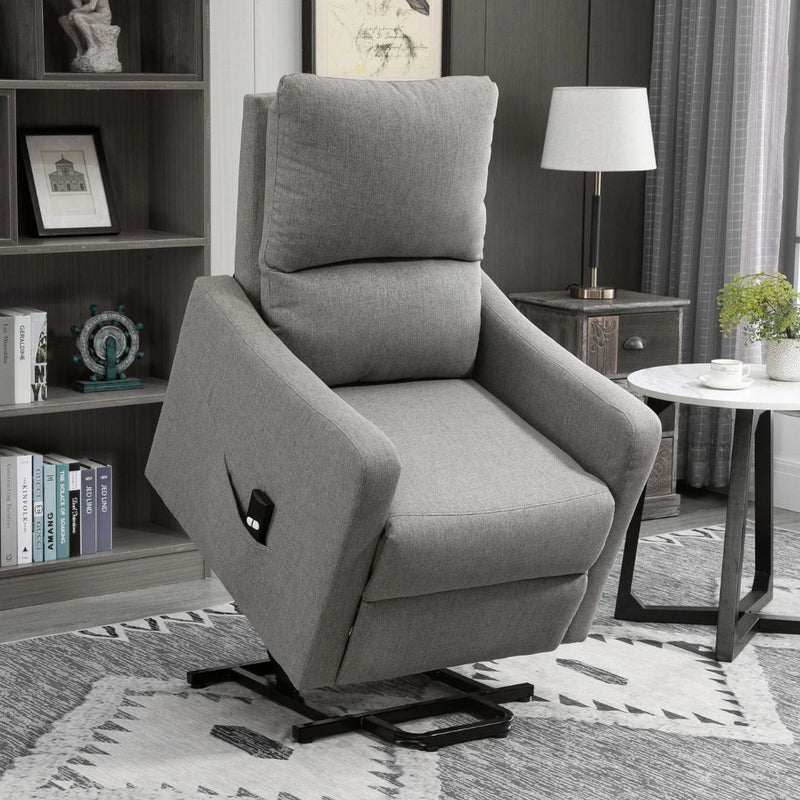 Fynn Grey Electric Powered Lift Assist Recliner Sleeper Chair