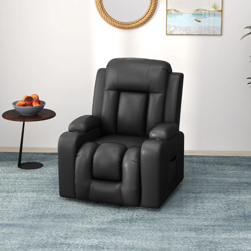 Darian Dark Grey Faux Leather Powered Lift Chair Recliner