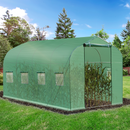 13' x 6.5' Walk-In Portable Plastic Cover Greenhouse with Peaked Steel Frame - Green