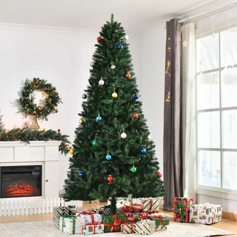 8ft Artificial Christmas Tree for Indoor Use with Foldable Base