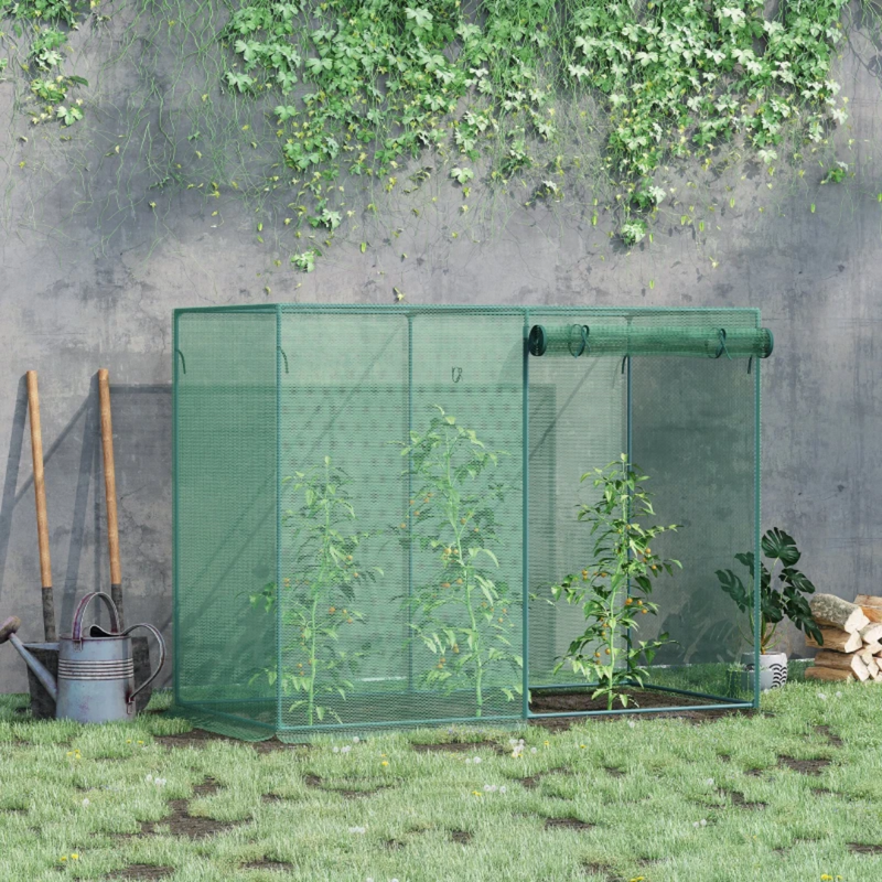 6.5' x 3.3' Mesh Garden Protection Cover with Zipper Door - Green