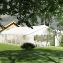 Canopy Tents, 20' x 40' Large White Canopy Tent with 12 Window Wall Panels, 2 Roll Up Door Panels - Seasonal Overstock