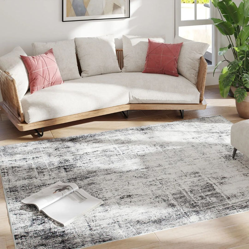 Area Rugs, Metro Skyline Modern Abstract Washable Area Rug by Sahara Design - Seasonal Overstock