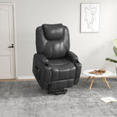 Lift Chairs, Harmond Grove Electric Lift Assist Recliner Chair with Cup Holders and Remote in Grey Faux Leather - Seasonal Overstock