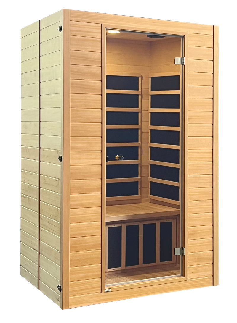 Blisspod, Vienna, Far Infrared Sauna Canadian Hemlock Very Low EMF Sauna, 4 Heaters – 2 Persons