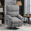 Lift Chairs, Benson Springs Lift Assist Recliner Chair with Remote - Grey Microfibre - Seasonal Overstock