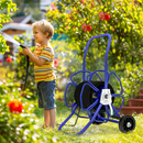 Gardening Accessories, Garden Hose Reel Cart with Wheels and Manual Winding Crank - Blue - Seasonal Overstock