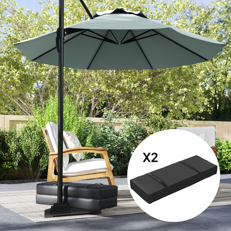 2pc Oxford Fabric Sand Fill Patio Umbrella Base Weights up to 55lbs Per Weight