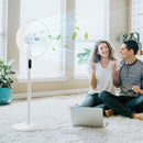 3-Speed Floor Standing Fan with Remote Control, Oscillating Movement. White