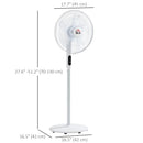 3-Speed Floor Standing Fan with Remote Control, Oscillating Movement. White